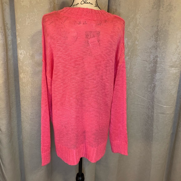 Pink Scoop Neck Knit Sweater PINK ROSE XL - Picture 9 of 16